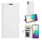 For Samsung Galaxy A02 / M02 R64 Texture Single Horizontal Flip Protective Case with Holder & Card Slots & Wallet& Photo Frame(White) - 1