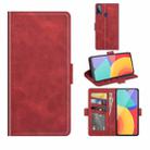 For Alcatel 1L 2021 Dual-side Magnetic Buckle Horizontal Flip Leather Case with Holder & Card Slots & Wallet(Red) - 1