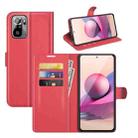 For Xiaomi Redmi Note 10 4G / Note 10S Litchi Texture Horizontal Flip Protective Case with Holder & Card Slots & Wallet(Red) - 1