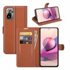 For Xiaomi Redmi Note 10 4G / Note 10S Litchi Texture Horizontal Flip Protective Case with Holder & Card Slots & Wallet(Brown) - 1