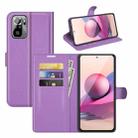 For Xiaomi Redmi Note 10 4G / Note 10S Litchi Texture Horizontal Flip Protective Case with Holder & Card Slots & Wallet(Purple) - 1