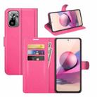 For Xiaomi Redmi Note 10 4G / Note 10S Litchi Texture Horizontal Flip Protective Case with Holder & Card Slots & Wallet(Rose Red) - 1