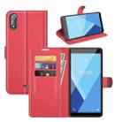 For Wiko Y51 Litchi Texture Horizontal Flip Protective Case with Holder & Card Slots & Wallet(Red) - 1
