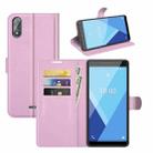 For Wiko Y51 Litchi Texture Horizontal Flip Protective Case with Holder & Card Slots & Wallet(Pink) - 1