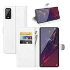 For Wiko Power U20 Litchi Texture Horizontal Flip Protective Case with Holder & Card Slots & Wallet(White) - 1