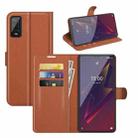 For Wiko Power U20 Litchi Texture Horizontal Flip Protective Case with Holder & Card Slots & Wallet(Brown) - 1
