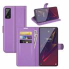 For Wiko Power U20 Litchi Texture Horizontal Flip Protective Case with Holder & Card Slots & Wallet(Purple) - 1