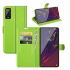 For Wiko Power U20 Litchi Texture Horizontal Flip Protective Case with Holder & Card Slots & Wallet(Green) - 1