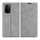 For Xiaomi Redmi K40 Pro / K40 / Poco F3 / Mi 11i Retro-skin Business Magnetic Suction Leather Case with Holder & Card Slots & Wallet(Grey) - 2