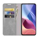 For Xiaomi Redmi K40 Pro / K40 / Poco F3 / Mi 11i Retro-skin Business Magnetic Suction Leather Case with Holder & Card Slots & Wallet(Grey) - 3