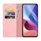 For Xiaomi Redmi K40 Pro / K40 / Poco F3 / Mi 11i Retro-skin Business Magnetic Suction Leather Case with Holder & Card Slots & Wallet(Pink) - 3