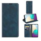 For Samsung Galaxy A02 / M02 Retro-skin Business Magnetic Suction Leather Case with Holder & Card Slots & Wallet(Dark Blue) - 1
