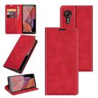 For Samsung Galaxy Xcover 5 / Xcover 5S Retro-skin Business Magnetic Suction Leather Case with Holder & Card Slots & Wallet(Red) - 1
