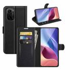 For Xiaomi Redmi K40 Pro / K40 / Poco F3 / Mi 11i Litchi Texture Horizontal Flip Protective Case with Holder & Card Slots & Wallet(Black) - 1