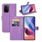 For Xiaomi Redmi K40 Pro / K40 / Poco F3 / Mi 11i Litchi Texture Horizontal Flip Protective Case with Holder & Card Slots & Wallet(Purple) - 1