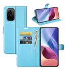 For Xiaomi Redmi K40 Pro / K40 / Poco F3 / Mi 11i Litchi Texture Horizontal Flip Protective Case with Holder & Card Slots & Wallet(Blue) - 1