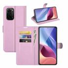 For Xiaomi Redmi K40 Pro / K40 / Poco F3 / Mi 11i Litchi Texture Horizontal Flip Protective Case with Holder & Card Slots & Wallet(Pink) - 1