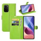 For Xiaomi Redmi K40 Pro / K40 / Poco F3 / Mi 11i Litchi Texture Horizontal Flip Protective Case with Holder & Card Slots & Wallet(Green) - 1