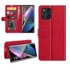 For OPPO Find X3 Pro / Find X3 R64 Texture Single Horizontal Flip Protective Case with Holder & Card Slots & Wallet& Photo Frame(Red) - 1