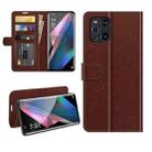 For OPPO Find X3 Pro / Find X3 R64 Texture Single Horizontal Flip Protective Case with Holder & Card Slots & Wallet& Photo Frame(Brown) - 1