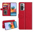 For Xiaomi Redmi Note 10 Pro / Note 10 Pro Max R64 Texture Single Horizontal Flip Protective Case with Holder & Card Slots & Wallet& Photo Frame(Red) - 1