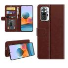 For Xiaomi Redmi Note 10 Pro / Note 10 Pro Max R64 Texture Single Horizontal Flip Protective Case with Holder & Card Slots & Wallet& Photo Frame(Brown) - 1