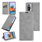 For Xiaomi Redmi Note 10 Pro / Note 10 Pro Max Retro-skin Business Magnetic Suction Leather Case with Holder & Card Slots & Wallet(Grey) - 1