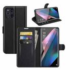 For OPPO Find X3 Pro / Find X3 Litchi Texture Horizontal Flip Protective Case with Holder & Card Slots & Wallet(Black) - 1