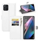 For OPPO Find X3 Pro / Find X3 Litchi Texture Horizontal Flip Protective Case with Holder & Card Slots & Wallet(White) - 1