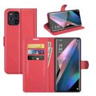 For OPPO Find X3 Pro / Find X3 Litchi Texture Horizontal Flip Protective Case with Holder & Card Slots & Wallet(Red) - 1