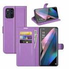 For OPPO Find X3 Pro / Find X3 Litchi Texture Horizontal Flip Protective Case with Holder & Card Slots & Wallet(Purple) - 1