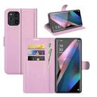 For OPPO Find X3 Pro / Find X3 Litchi Texture Horizontal Flip Protective Case with Holder & Card Slots & Wallet(Pink) - 1