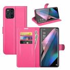 For OPPO Find X3 Pro / Find X3 Litchi Texture Horizontal Flip Protective Case with Holder & Card Slots & Wallet(Rose Red) - 1