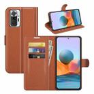 For Xiaomi Redmi Note 10 Pro / Note 10 Pro (Indian Version) / Note 10 Pro Max Litchi Texture Horizontal Flip Protective Case with Holder & Card Slots & Wallet(Brown) - 1