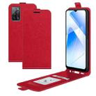 For OPPO A55 5G R64 Texture Single Vertical Flip Leather Protective Case with Card Slots & Photo Frame(Red) - 1