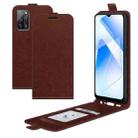 For OPPO A55 5G R64 Texture Single Vertical Flip Leather Protective Case with Card Slots & Photo Frame(Brown) - 1