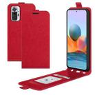 For Xiaomi Redmi Note 10 Pro / Note 10 Pro (Indian Version) / Note 10 Pro Max R64 Texture Single Vertical Flip Leather Protective Case with Card Slots & Photo Frame(Red) - 1