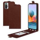 For Xiaomi Redmi Note 10 Pro / Note 10 Pro (Indian Version) / Note 10 Pro Max R64 Texture Single Vertical Flip Leather Protective Case with Card Slots & Photo Frame(Brown) - 1