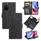 For Xiaomi Redmi K40 Pro / K40 / Poco F3 / Mi 11i Dual-side Magnetic Buckle Horizontal Flip Leather Case with Holder & Card Slots & Wallet(Black) - 1