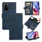 For Xiaomi Redmi K40 Pro / K40 / Poco F3 / Mi 11i Dual-side Magnetic Buckle Horizontal Flip Leather Case with Holder & Card Slots & Wallet(Dark Blue) - 1