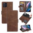 For OPPO Find X3 Pro / Find X3 Dual-side Magnetic Buckle Horizontal Flip Leather Case with Holder & Card Slots & Wallet(Brown) - 1