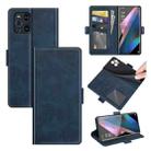 For OPPO Find X3 Pro / Find X3 Dual-side Magnetic Buckle Horizontal Flip Leather Case with Holder & Card Slots & Wallet(Dark Blue) - 1