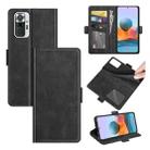 For Xiaomi Redmi Note 10 Pro / Note 10 Pro (Indian Version) / Note 10 Pro Max Dual-side Magnetic Buckle Horizontal Flip Leather Case with Holder & Card Slots & Wallet(Black) - 1