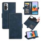 For Xiaomi Redmi Note 10 Pro / Note 10 Pro (Indian Version) / Note 10 Pro Max Dual-side Magnetic Buckle Horizontal Flip Leather Case with Holder & Card Slots & Wallet(Dark Blue) - 1