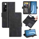 For Xiaomi Mi 10S Dual-side Magnetic Buckle Horizontal Flip Leather Case with Holder & Card Slots & Wallet(Black) - 1