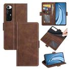 For Xiaomi Mi 10S Dual-side Magnetic Buckle Horizontal Flip Leather Case with Holder & Card Slots & Wallet(Brown) - 1