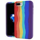 For iPhone 8Plus / 7 Plus Rainbow Silicone +PC Shockproof Skid-proof Dust-proof Case(Rainbow Red) - 1