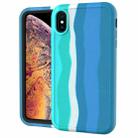 For iPhone X/XS Rainbow Silicone +PC Shockproof Skid-proof Dust-proof Case(Rainbow Green) - 1