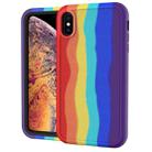 For iPhone XR Rainbow Silicone +PC Shockproof Skid-proof Dust-proof Case(Rainbow Red) - 1