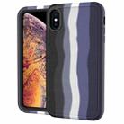 For iPhone XR Rainbow Silicone +PC Shockproof Skid-proof Dust-proof Case(Rainbow Black) - 1